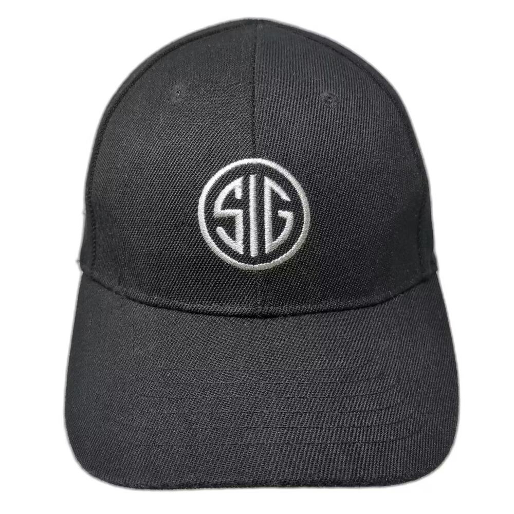 Sig Sauer Snapback Black White OS Embroidered Logo hat Adjustable Polyester